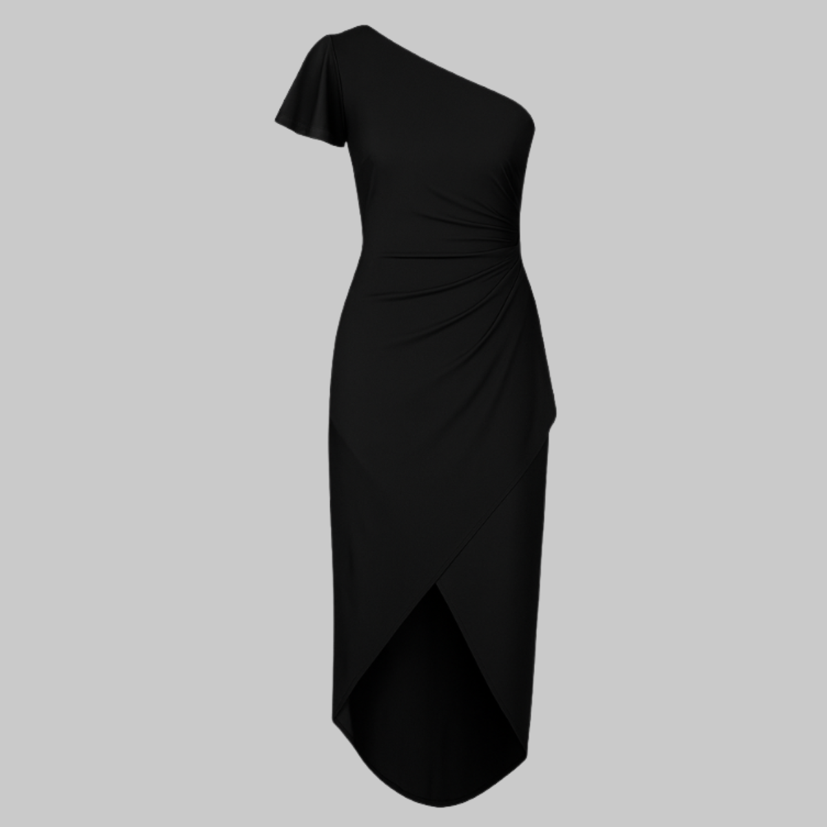 Alice - Ruffle Trim One Shoulder Dress