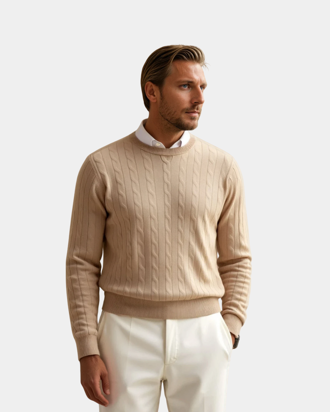 Premium Ribbed Cotton Wool Crewneck Sweater
