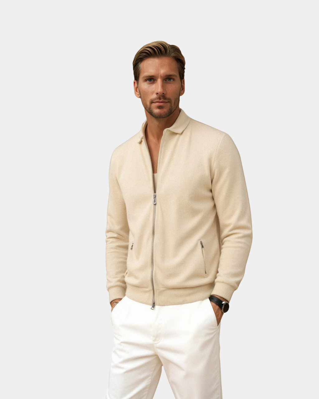 Polo Collar Quarter Zip Track Jacket