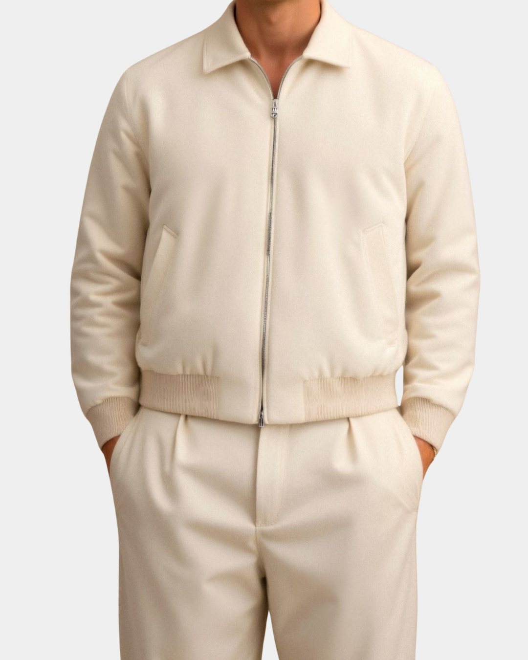 Modern Classic Polo Collar Jacket