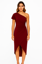 Alice - Ruffle Trim One Shoulder Dress