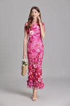 Lisa - Sheer Embroidered Maxi Dress