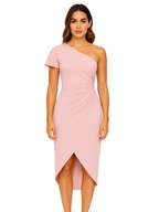 Alice - Ruffle Trim One Shoulder Dress